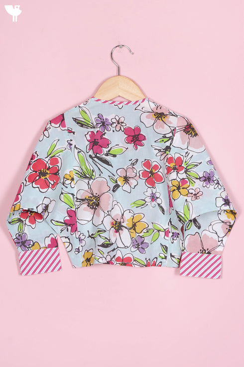 Cambric Cotton Top In Floral Print